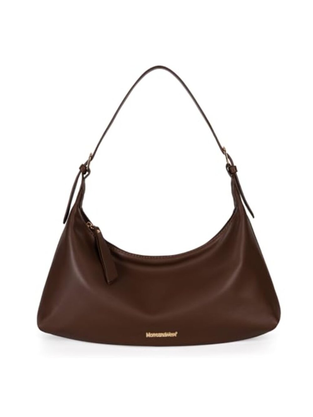 Vegan Leather Clutch Shoulder Tote with Zipper Closure